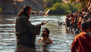 Johannes tauft Jesus im Jordan